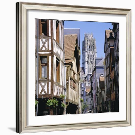 Old Houses and St. Ouen Church, Rouen, Seine Maritime, Haute Normandie (Normandy), France, Europe-Roy Rainford-Framed Photographic Print