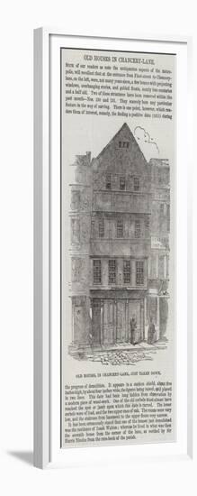 Old Houses, in Chancery-Lane, Just Taken Down-null-Framed Giclee Print