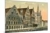 Old Houses in Ghent, Belgium-null-Mounted Premium Giclee Print