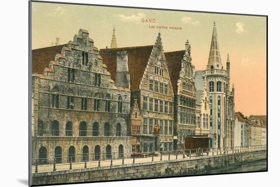 Old Houses in Ghent, Belgium-null-Mounted Art Print