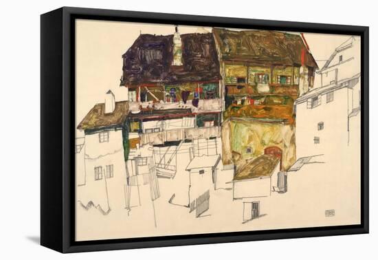 Old Houses in Krumau, 1914-Egon Schiele-Framed Stretched Canvas