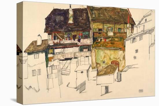 Old Houses in Krumau, 1914-Egon Schiele-Stretched Canvas