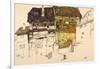 Old Houses in Krumau, 1914-Egon Schiele-Framed Giclee Print