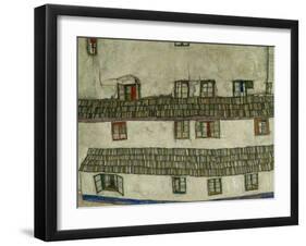 Old Houses (Krumlov, Bohemia), 1917-Egon Schiele-Framed Premium Giclee Print