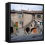 Old Houses on a Street in the Village of Monteciano in Tuscany, Italy, Europe-Tony Gervis-Framed Stretched Canvas
