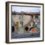 Old Houses on a Street in the Village of Monteciano in Tuscany, Italy, Europe-Tony Gervis-Framed Photographic Print