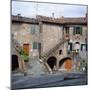 Old Houses on a Street in the Village of Monteciano in Tuscany, Italy, Europe-Tony Gervis-Mounted Photographic Print