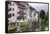 Old Houses on the Ljubljanica River Front, Old Town, Ljubljana, Slovenia, Europe-Matthew Williams-Ellis-Framed Stretched Canvas