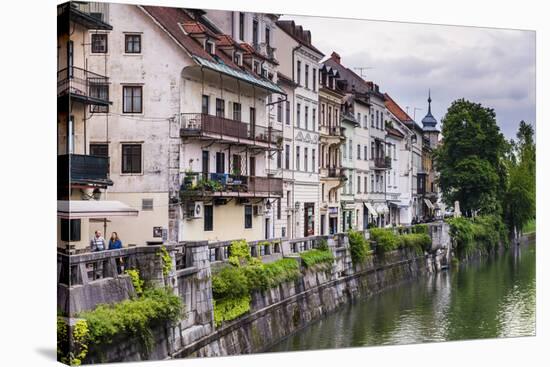 Old Houses on the Ljubljanica River Front, Old Town, Ljubljana, Slovenia, Europe-Matthew Williams-Ellis-Stretched Canvas