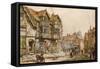 Old Houses, Shrewsbury-Louise J. Rayner-Framed Stretched Canvas