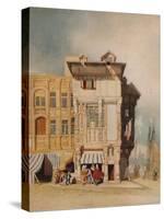Old Houses, with Figures, c1836-John Sell Cotman-Stretched Canvas