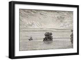 Old Illustration Of Amazon River Mouth, Brazil-marzolino-Framed Art Print