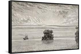 Old Illustration Of Amazon River Mouth, Brazil-marzolino-Framed Stretched Canvas