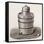 Old Illustration Of An Antique Ice Cream Maker-marzolino-Framed Stretched Canvas