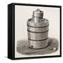 Old Illustration Of An Antique Ice Cream Maker-marzolino-Framed Stretched Canvas