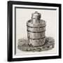 Old Illustration Of An Antique Ice Cream Maker-marzolino-Framed Art Print