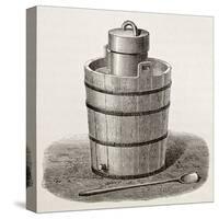 Old Illustration Of An Antique Ice Cream Maker-marzolino-Stretched Canvas