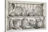 Old Illustration Of Bronze Pottery And Kitchen Utensils Found In Pompeii-marzolino-Stretched Canvas