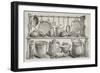 Old Illustration Of Bronze Pottery And Kitchen Utensils Found In Pompeii-marzolino-Framed Art Print