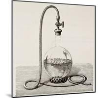 Old Illustration Of Laboratory Equipment For Water Boiling Under Vacuum-marzolino-Mounted Art Print