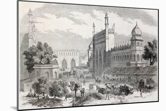 Old Illustration Of Main Street In Lucknow, India-marzolino-Mounted Art Print