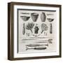 Old Illustration Of Natives Antis Pottery, Weapons And Ornaments, Peru-marzolino-Framed Art Print