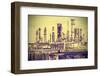 Old Industrial Plant with Gray Sky, Vintage Retro Style.-Maciej Bledowski-Framed Photographic Print