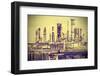 Old Industrial Plant with Gray Sky, Vintage Retro Style.-Maciej Bledowski-Framed Photographic Print