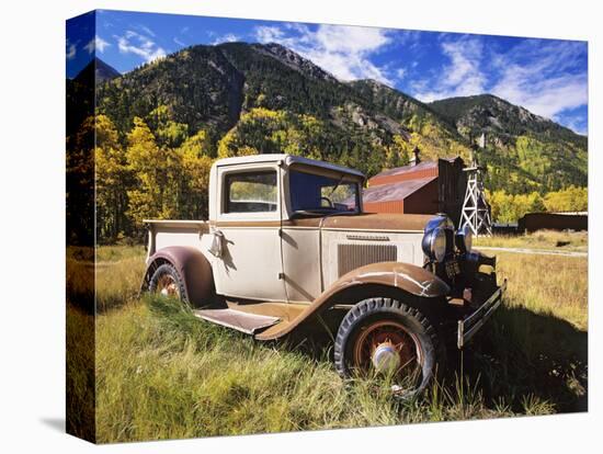 Old International Pickup Near Lake City, Colorado, USA-Dennis Flaherty-Stretched Canvas