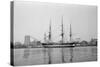 Old Ironsides in Boston Harbor-null-Stretched Canvas