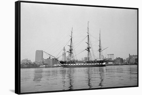 Old Ironsides in Boston Harbor-null-Framed Stretched Canvas