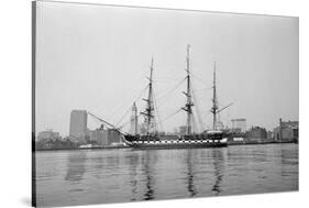 Old Ironsides in Boston Harbor-null-Stretched Canvas