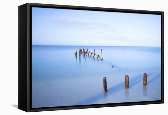 Old Jetty in the Caribbean Sea-Lee Frost-Framed Stretched Canvas