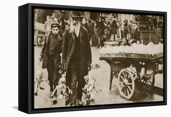 Old Jewish man and his grandson carrying some fowls, Wentworth Street, Stepney, 20th century-Unknown-Framed Stretched Canvas