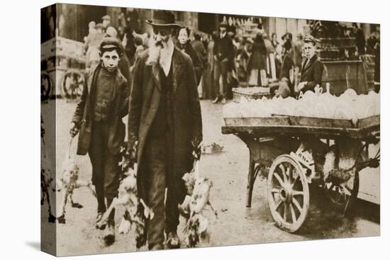 Old Jewish man and his grandson carrying some fowls, Wentworth Street, Stepney, 20th century-Unknown-Stretched Canvas