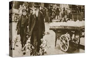 Old Jewish man and his grandson carrying some fowls, Wentworth Street, Stepney, 20th century-Unknown-Stretched Canvas