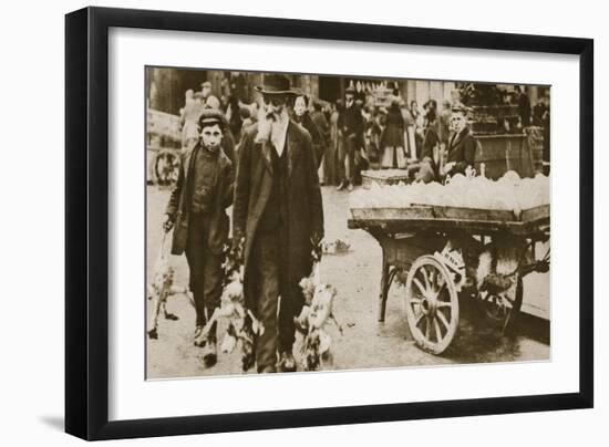 Old Jewish man and his grandson carrying some fowls, Wentworth Street, Stepney, 20th century-Unknown-Framed Giclee Print