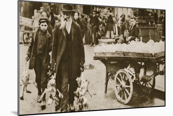 Old Jewish man and his grandson carrying some fowls, Wentworth Street, Stepney, 20th century-Unknown-Mounted Giclee Print