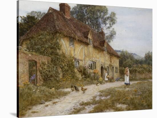 Old Kentish Cottage-Helen Allingham-Stretched Canvas