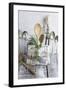 Old Kitchen Utensils: Spoons, Beater, Wooden Spoon and Linen Dish Towel-Martina Schindler-Framed Photographic Print