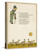 Old Lady and Five Geese-Kate Greenaway-Stretched Canvas