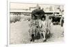 Old Lady Tourists at Beach-null-Framed Art Print