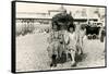 Old Lady Tourists at Beach-null-Framed Stretched Canvas