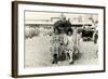 Old Lady Tourists at Beach-null-Framed Art Print