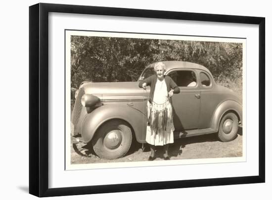 Old Lady with Fish-null-Framed Art Print