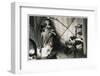 Old Lady with Two Dogs and Two Cats-null-Framed Photographic Print