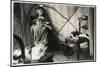 Old Lady with Two Dogs and Two Cats-null-Mounted Photographic Print
