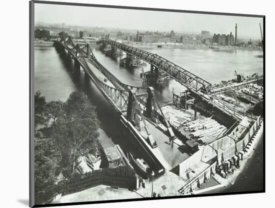 Old Lambeth Bridge with Temporary Footbridge Alongside, London, before 1932-null-Mounted Photographic Print