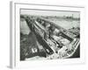 Old Lambeth Bridge with Temporary Footbridge Alongside, London, before 1932-null-Framed Photographic Print