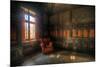 Old Leather Chair in Abandoned Room-Nathan Wright-Mounted Photographic Print